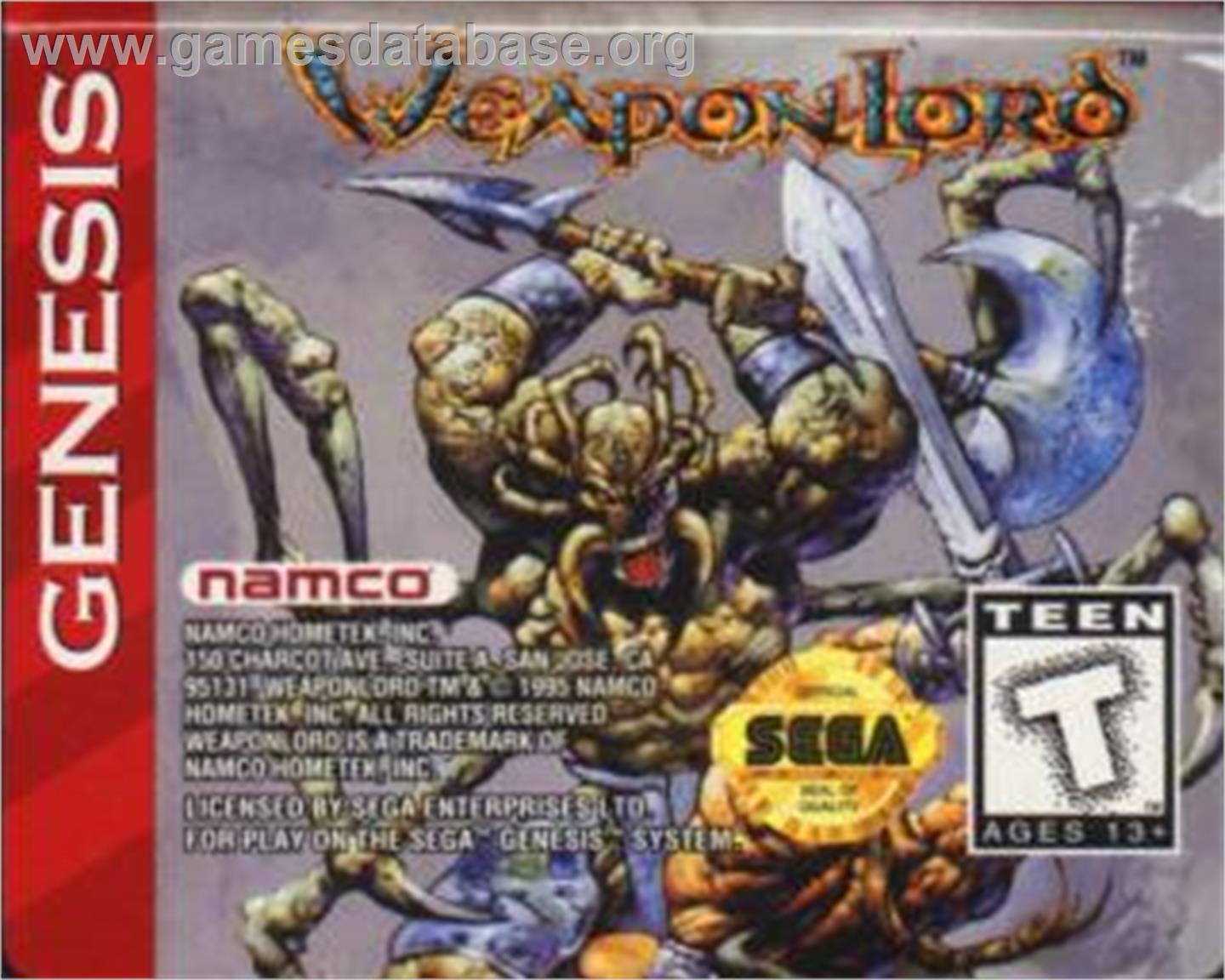 Weaponlord - Sega Nomad - Artwork - Cartridge
