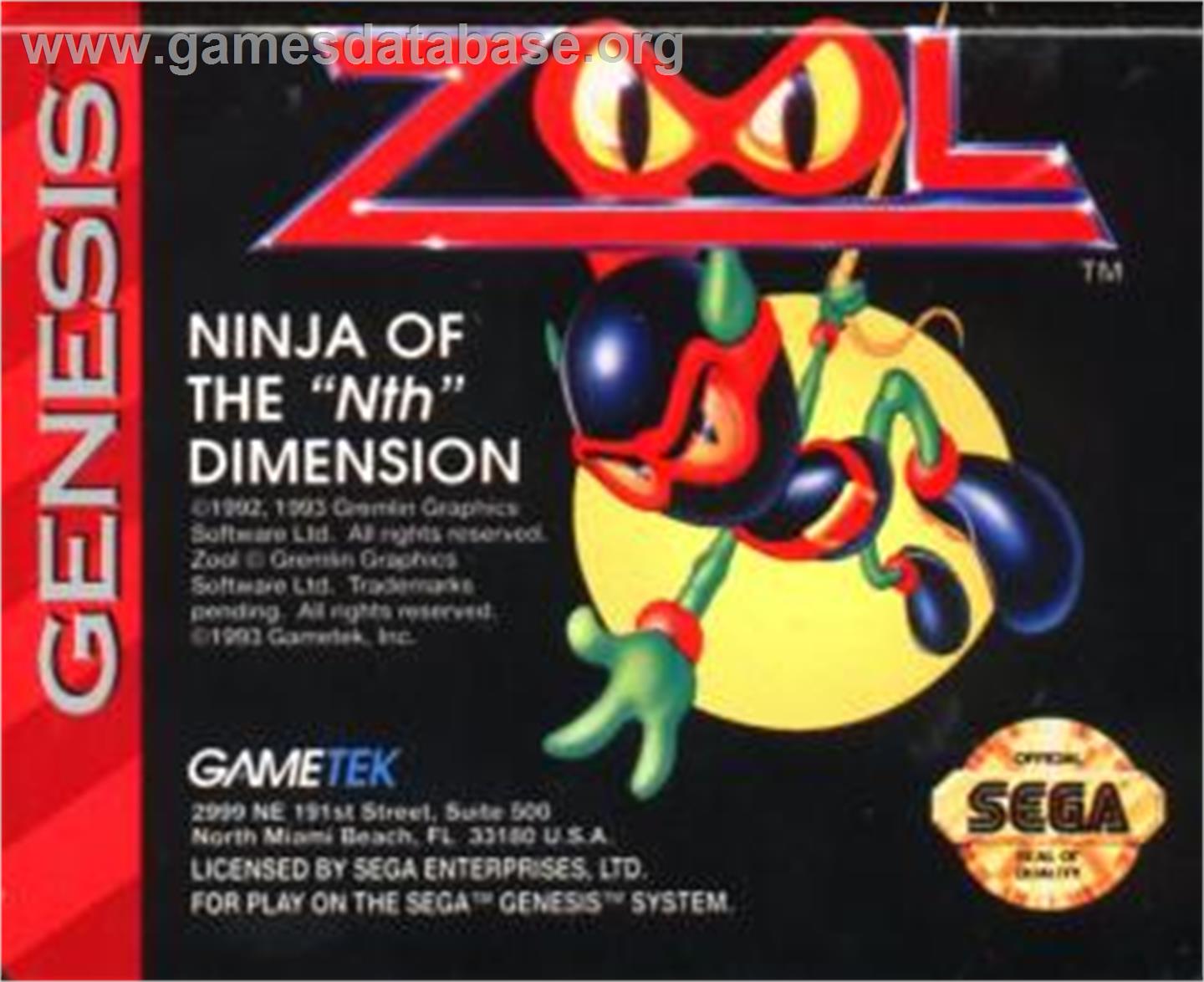 Zool - Sega Nomad - Artwork - Cartridge