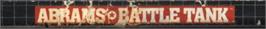 Top of cartridge artwork for Abrams Battle Tank on the Sega Nomad.