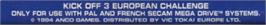 Top of cartridge artwork for Kick Off 3 - European Challenge on the Sega Nomad.