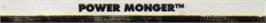 Top of cartridge artwork for Power Monger on the Sega Nomad.