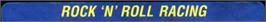 Top of cartridge artwork for Rock 'n Roll Racing on the Sega Nomad.