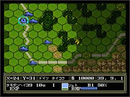 In game image of Advanced Daisenryaku - Deutsch Dengeki Sakusen on the Sega Nomad.