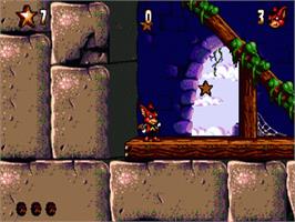 In game image of Aero the Acro-Bat 2 on the Sega Nomad.