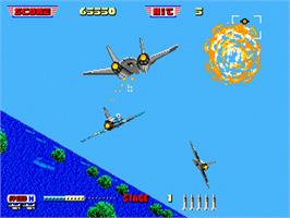 In game image of After Burner II on the Sega Nomad.