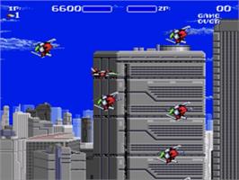 In game image of Air Buster on the Sega Nomad.