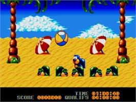 In game image of Aquatic Games: Starring James Pond, The on the Sega Nomad.