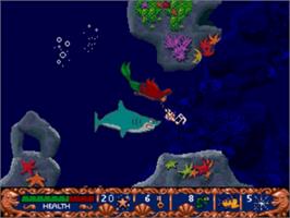 In game image of Ariel the Little Mermaid on the Sega Nomad.