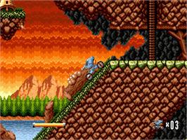 In game image of Blaster Master 2 on the Sega Nomad.