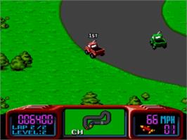 In game image of Championship Pro-am on the Sega Nomad.
