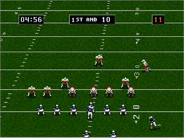 In game image of College Football's National Championship II on the Sega Nomad.