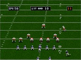 In game image of College Football's National Championship II on the Sega Nomad.