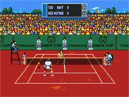 In game image of Davis Cup World Tour on the Sega Nomad.