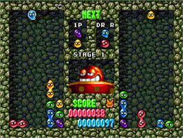In game image of Dr. Robotnik's Mean Bean Machine on the Sega Nomad.