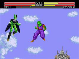 In game image of Dragonball Z: L'Appel Du Destin on the Sega Nomad.