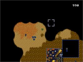 In game image of Dune 2 - Battle For Arrakis on the Sega Nomad.