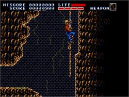 In game image of Earnest Evans on the Sega Nomad.
