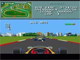 In game image of F1 - World Championship Edition on the Sega Nomad.