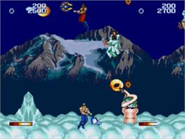 In game image of Forgotten Worlds on the Sega Nomad.