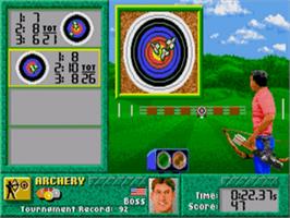 In game image of Games: Summer Challenge, The on the Sega Nomad.