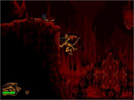In game image of Gargoyles on the Sega Nomad.
