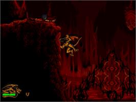 In game image of Gargoyles on the Sega Nomad.