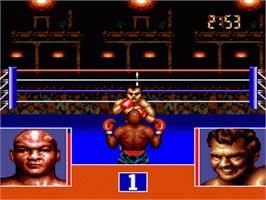 In game image of George Foreman's KO Boxing on the Sega Nomad.