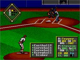 In game image of HardBall on the Sega Nomad.