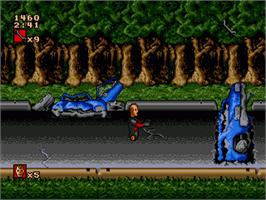In game image of Incredible Crash Dummies, The on the Sega Nomad.