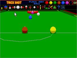 In game image of Jimmy White's Whirlwind Snooker on the Sega Nomad.