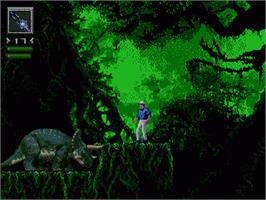 In game image of Jurassic Park on the Sega Nomad.