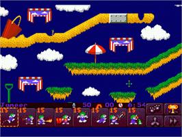 In game image of Lemmings 2: The Tribes on the Sega Nomad.