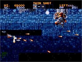 In game image of Lightning Force: Quest for the Darkstar on the Sega Nomad.