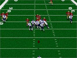 In game image of Madden Nfl 96 on the Sega Nomad.