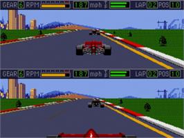 In game image of Mario Andretti Racing on the Sega Nomad.