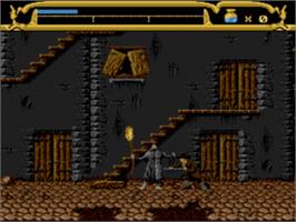 In game image of Mary Shelley's Frankenstein on the Sega Nomad.