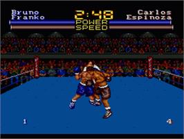 In game image of Muhammad Ali Heavyweight Boxing on the Sega Nomad.