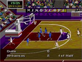 In game image of NCAA Final Four Basketball on the Sega Nomad.