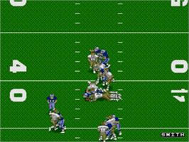 In game image of NFL '95 on the Sega Nomad.