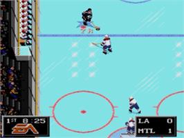 In game image of NHL '94 on the Sega Nomad.