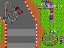 In game image of Nakajima Satoru Kanshuu F1 Grand Prix on the Sega Nomad.