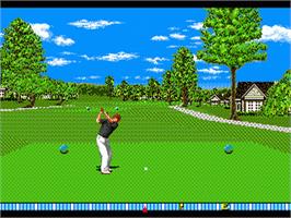 In game image of New 3d Golf Simulation - Pebble Beach No Hatou on the Sega Nomad.
