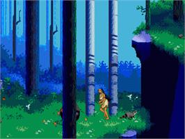 In game image of Pocahontas on the Sega Nomad.