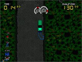 In game image of Power Drive on the Sega Nomad.