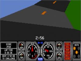 In game image of Race Drivin' on the Sega Nomad.
