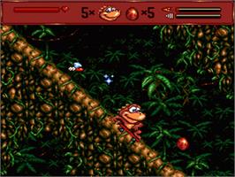 In game image of Radical Rex on the Sega Nomad.