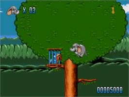 In game image of Rolo to the Rescue on the Sega Nomad.