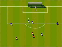In game image of Sensible Soccer - European Champions on the Sega Nomad.