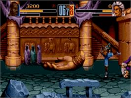 In game image of Shaq-fu on the Sega Nomad.