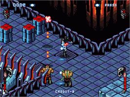 In game image of Skeleton Krew on the Sega Nomad.